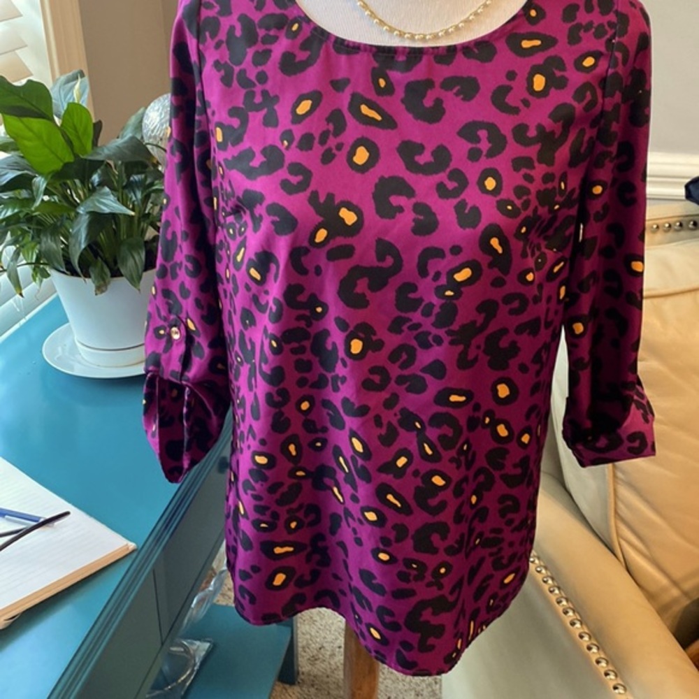 Purple animal, print top